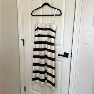 BCBG Maxaria Elegant Black and White Striped Dress